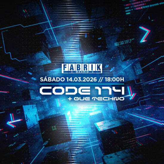 Cartel oficial del evento CODE 174 en Fabrik