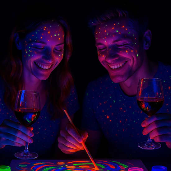 Official cover of the event Pinta Luz Art & Wine, Taller de pintura neon solo para adultos