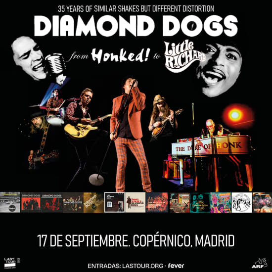 Cartel oficial del evento Diamond Dogs en Sala Copérnico, Madrid 2026