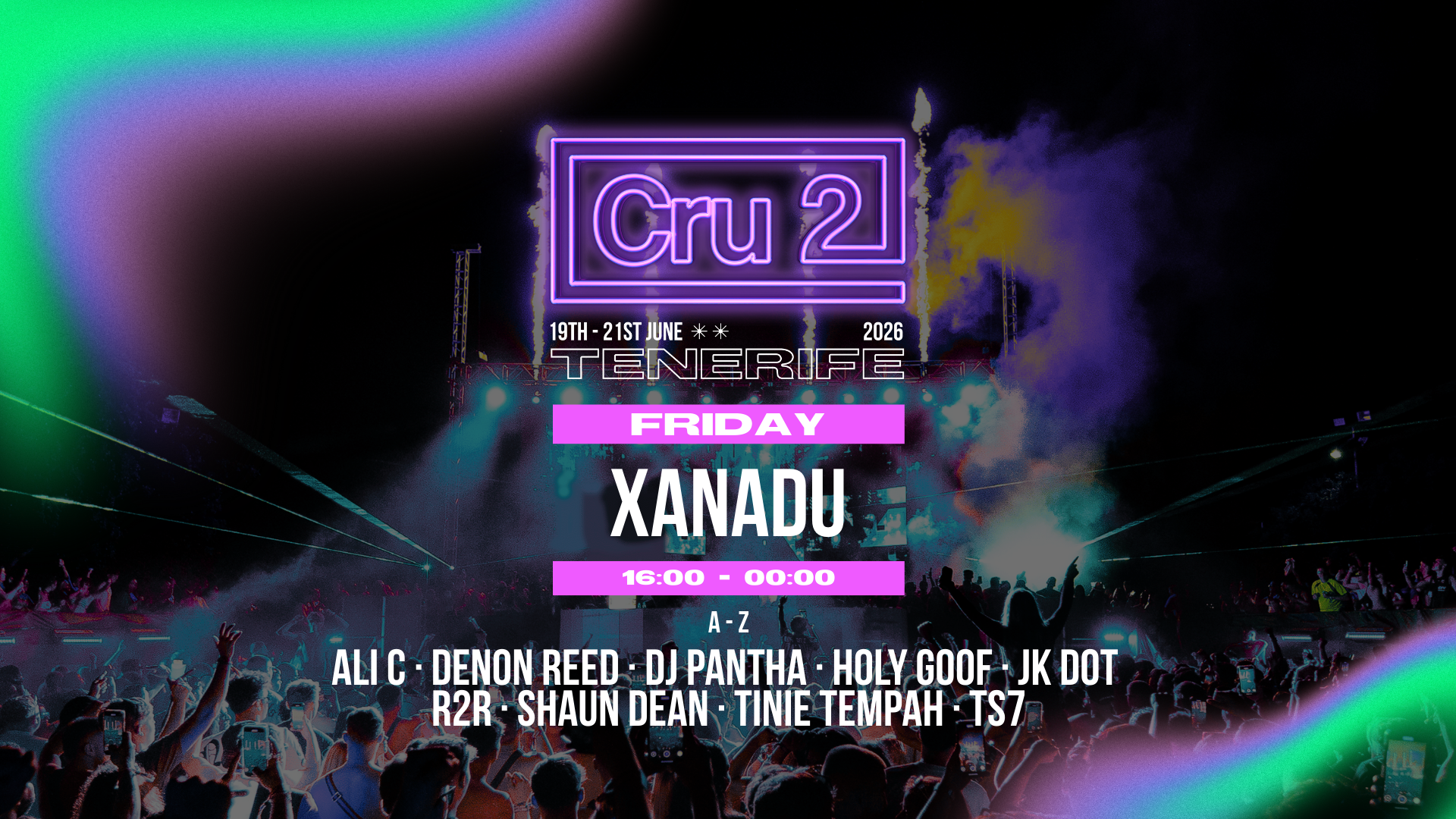 Official cover of the event Cru2 Tenerife Friday: Opening Party - Tinie Tempah, Holy Goof + More