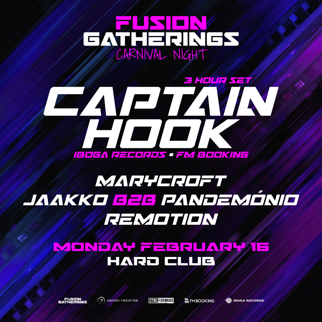 Official cover of the event Fusion Gatherings - Carnival Night With Captain Hook , Marycroft, Jaakko b2b Pandemónio & Remotion