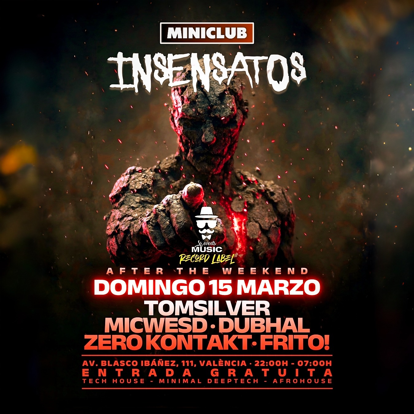 Official cover of the event MINICLUB: DOMINGO 15 INSENSATOS (AFTER THE WEEKEND) 22:00-7:30AM / FREE ENTRY ALL NIGHT