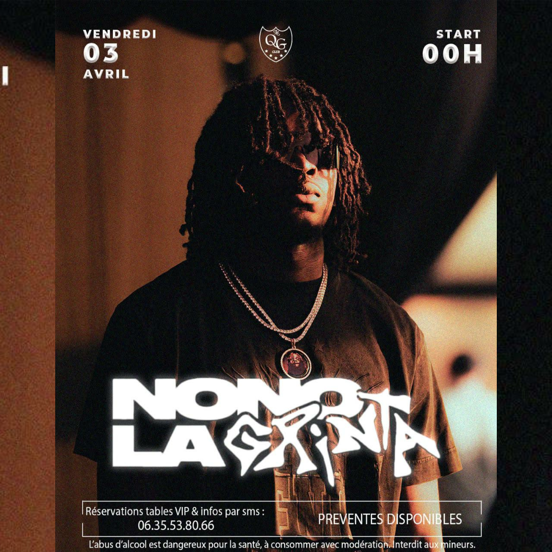 NONO LA GRINTA EN SHOWCASE LE VENDREDI 3 AVRIL AU QG CLUB
