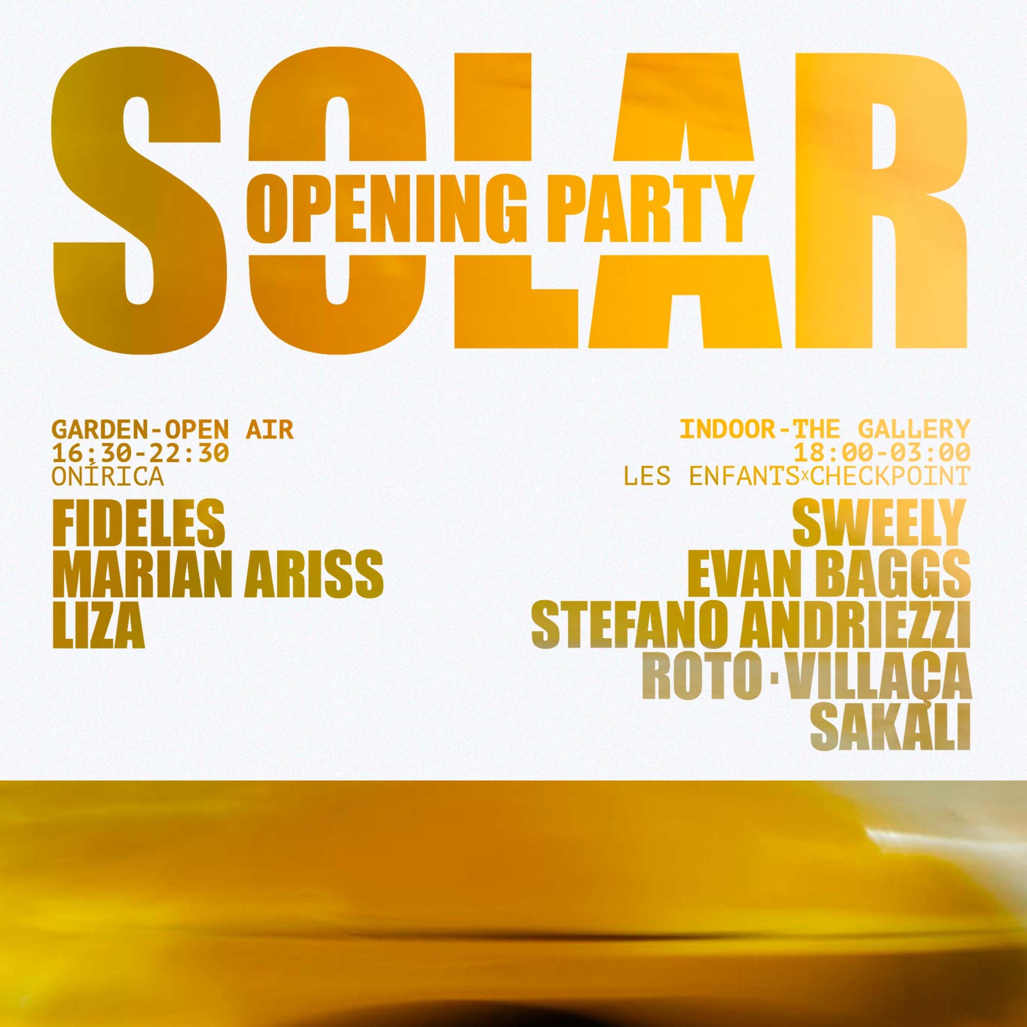 Official cover of the event SOLAR- Opening party with Fideles, Sweely live & many more (2 Stages)