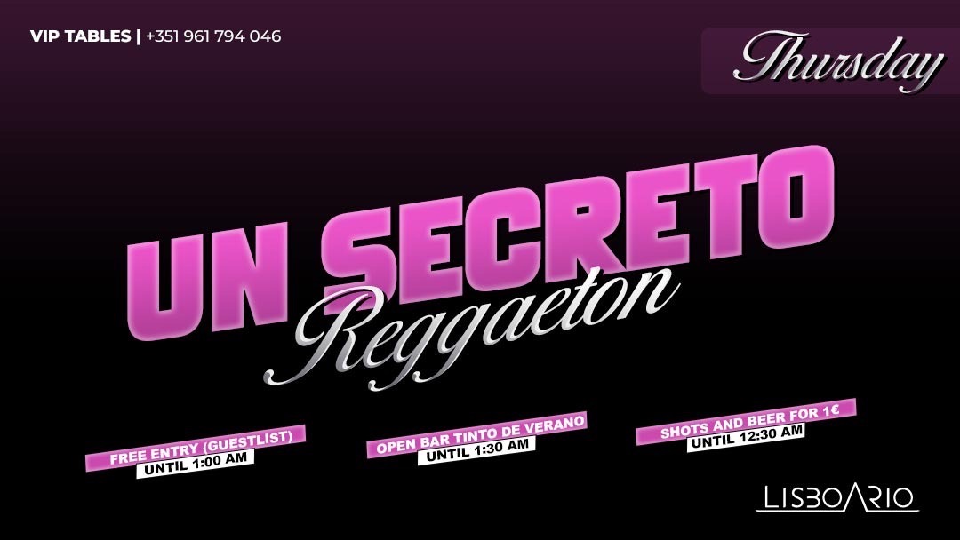 Official cover of the event UN SECRETO | Reggaeton - FREE entrance until 1:00am | shots and beer 1€ until 00:30am