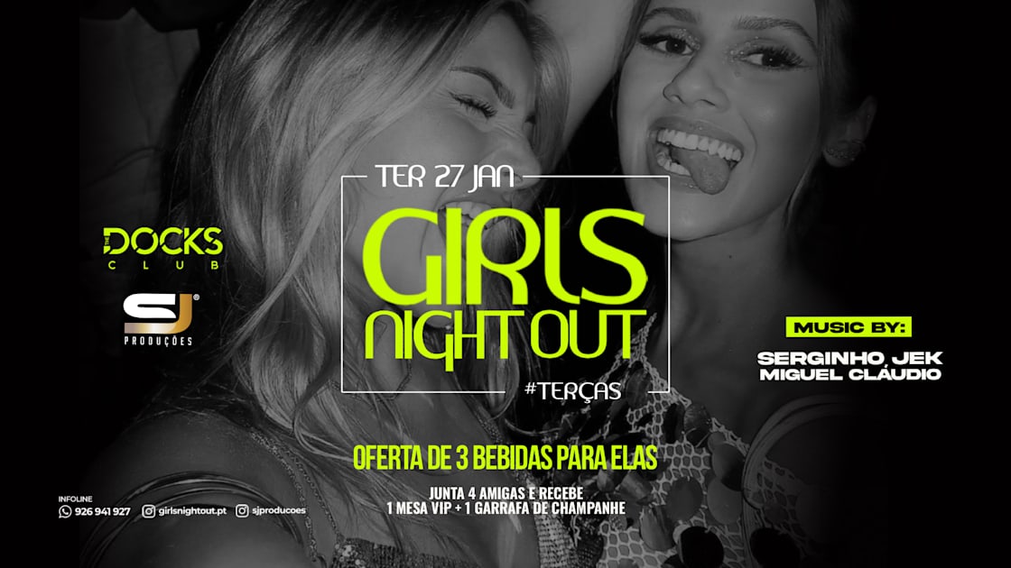 Official cover of the event Girls Night Out 3 Free Drinks |