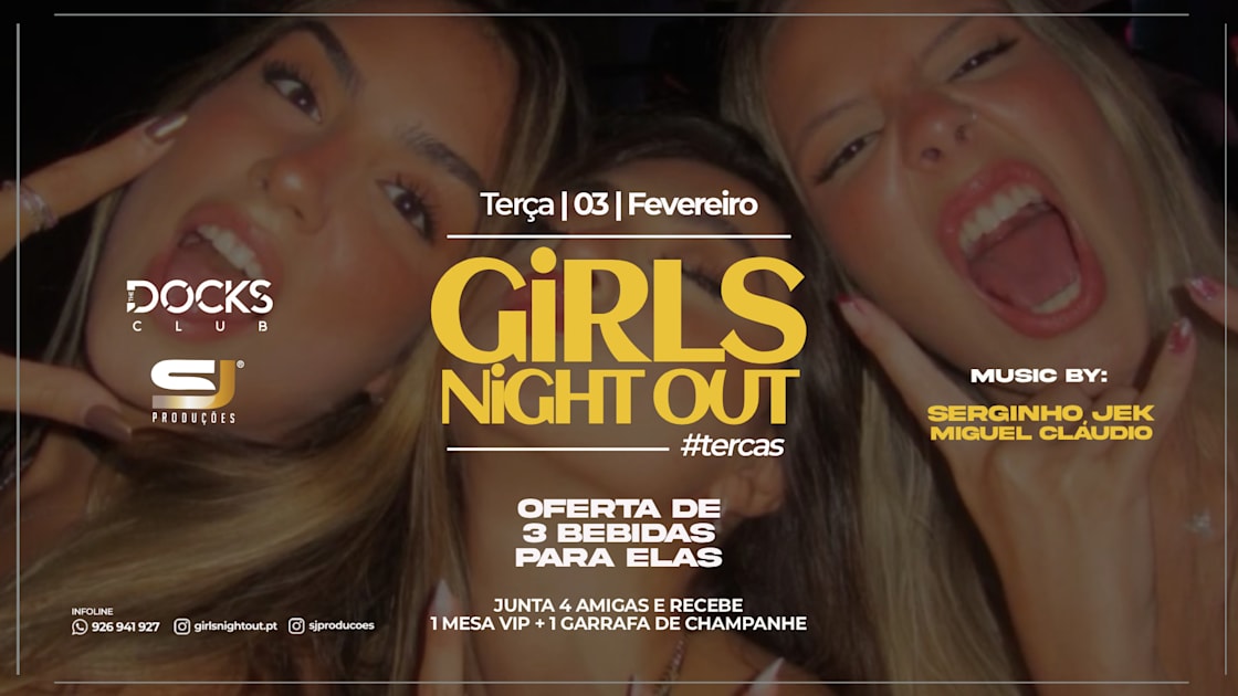 Official cover of the event Girls Night Out 3 Free Drinks |